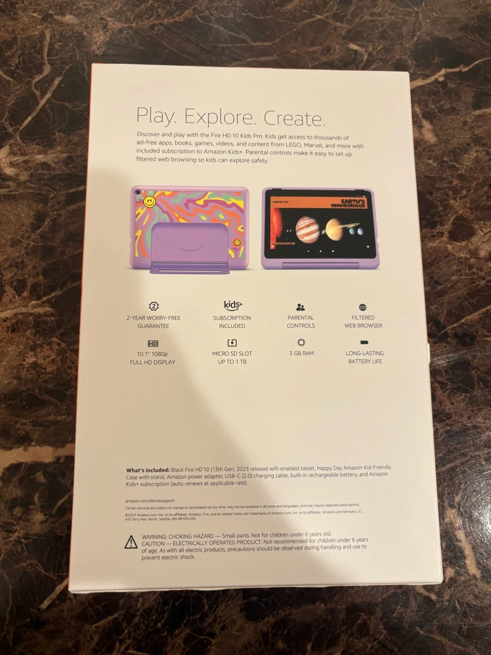 Amazon Fire HD 10 Kids Pro tablet, ages 6-12. Bright 10.1